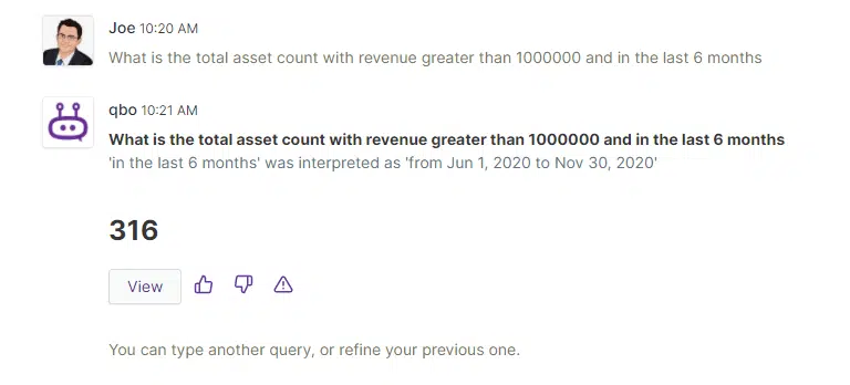 qbo insights answering total count